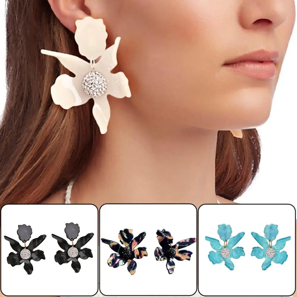 Модный кулон с цветами, циркониевые Висячие женские серьги, ювелирные изделия, вечерние, подарок
