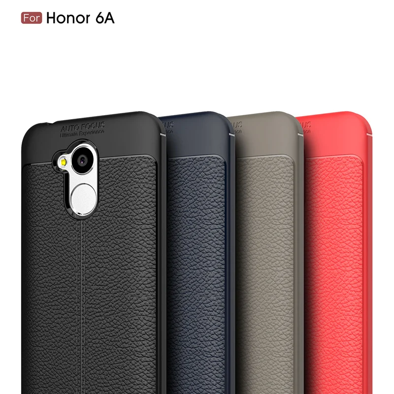 Litchi pattern silicone case for huawei honor 6A Phone funda lychee leather matte tpu cover coque etui tok kryt husa | Мобильные