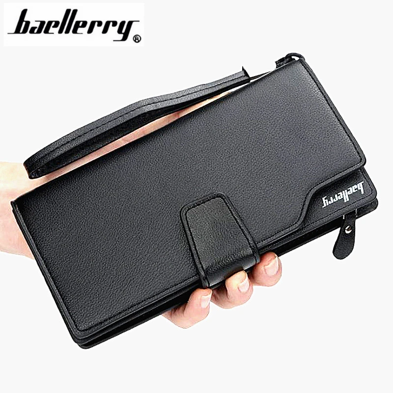 Baellerry billeteras de cuero hombre y mujer, carteras originales de alta calidad, multifunción con cremallera larga bolso de mano, monedero, tarjetero|Carteras| - AliExpress