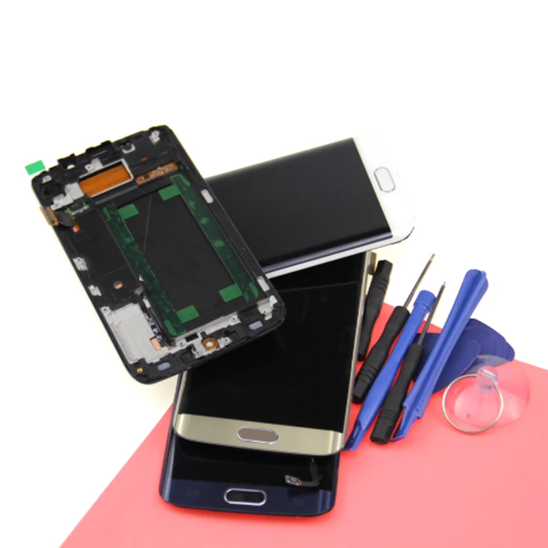S6 edge lcd For Samsung Galaxy Edge G925 G925F Lcd Screen Display+Touch Glass DIgitizer Frame Assembly Repair Amoled | Мобильные