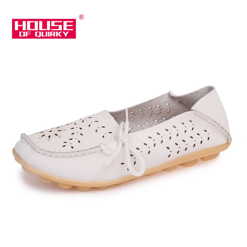 

Summer mother shoes women flats slip On female casual loafers shoes 2018 fashion Ladies Driving Shoe Cut-Outs Mother Footwear