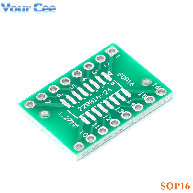 20pcs/5PCS SOP16 SSOP16 TSSOP16 Pinboard to DIP16 Adapters Plate Converter Board 0.65mm/1.27mm IC Socket PCB Integrated Circuits