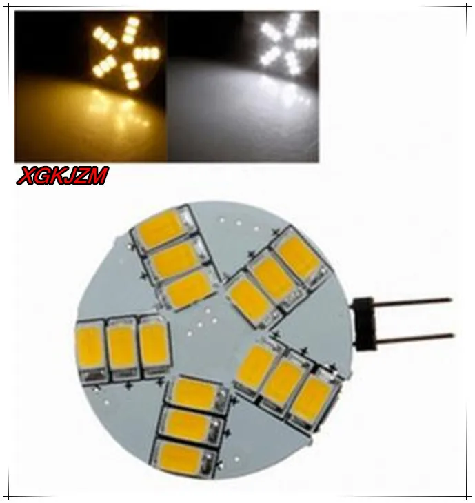 

Hot sale!New G4 LED energy saving lamp 5730 12v DC unilateral luminescent disc round plate instrument indicator 15 lamp