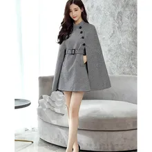 Женское винтажное шерстяное пальто в английском стиле, элегантное клетчатое пальто с рукавом летучая мышь, большой размер, плащ, изящный пояс, шерстяное пальто