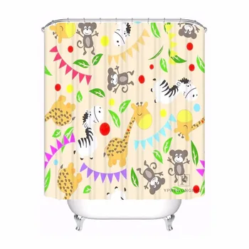 

Custom Cartoon Pattern Shower Bath Curtain Mildewproof Waterproof Polyester Various Sizes#180417-03-24