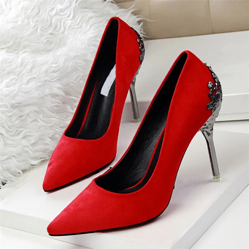 red silver high heels  (2)
