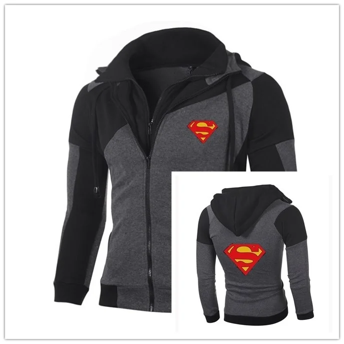 Весенне-осенний модный свитер Супермена, пальто на двойной молнии, куртка с Бэтменом, худи, хлопковые толстовки, верхняя одежда