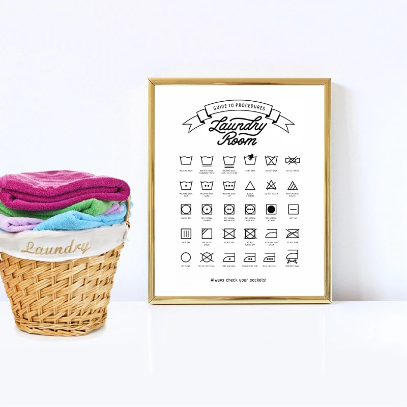 Laundry Symbols Prints Laundry Room Decor