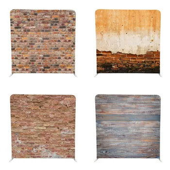 

custom wooden and brick wall single side pillow backdrop with stand