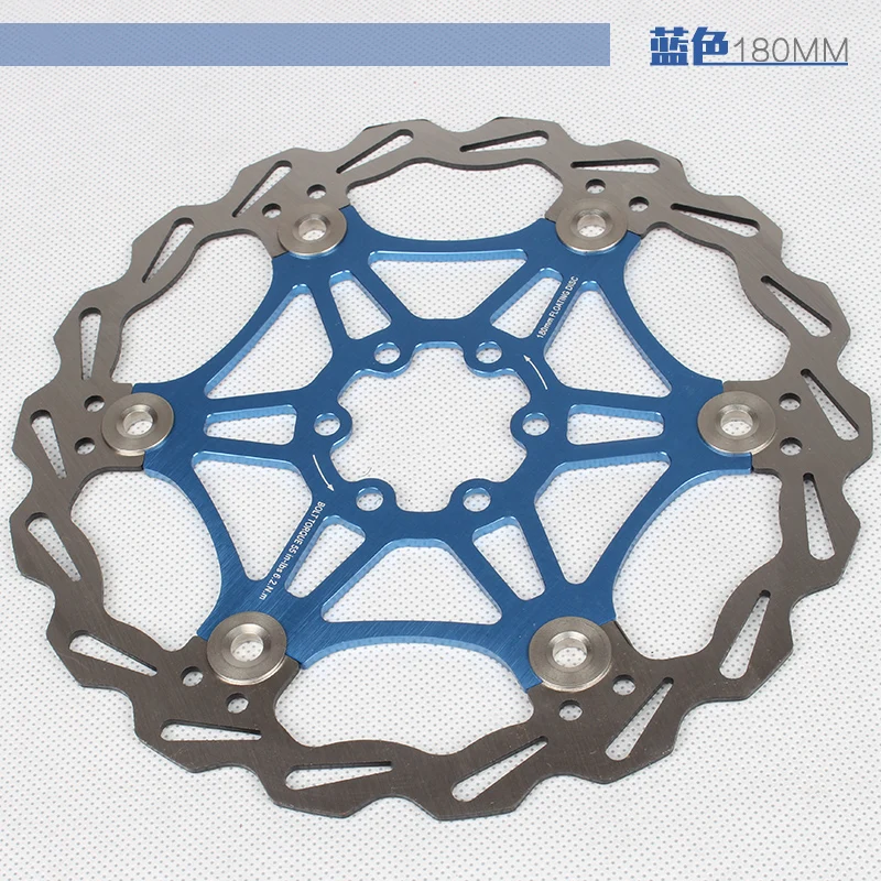 180mm blue 180/160 мм многоцветный сверхлегкий MTB велосипеда шесть ногти плавающий дисковый тормоз ротора роторы - Цвет: 180mm blue