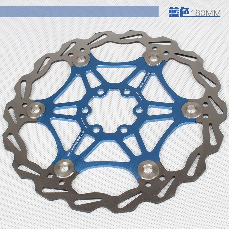 180/160 мм многоцветный сверхлегкий MTB велосипеда шесть ногти плавающий дисковый тормоз ротора роторы - Цвет: 180mm blue