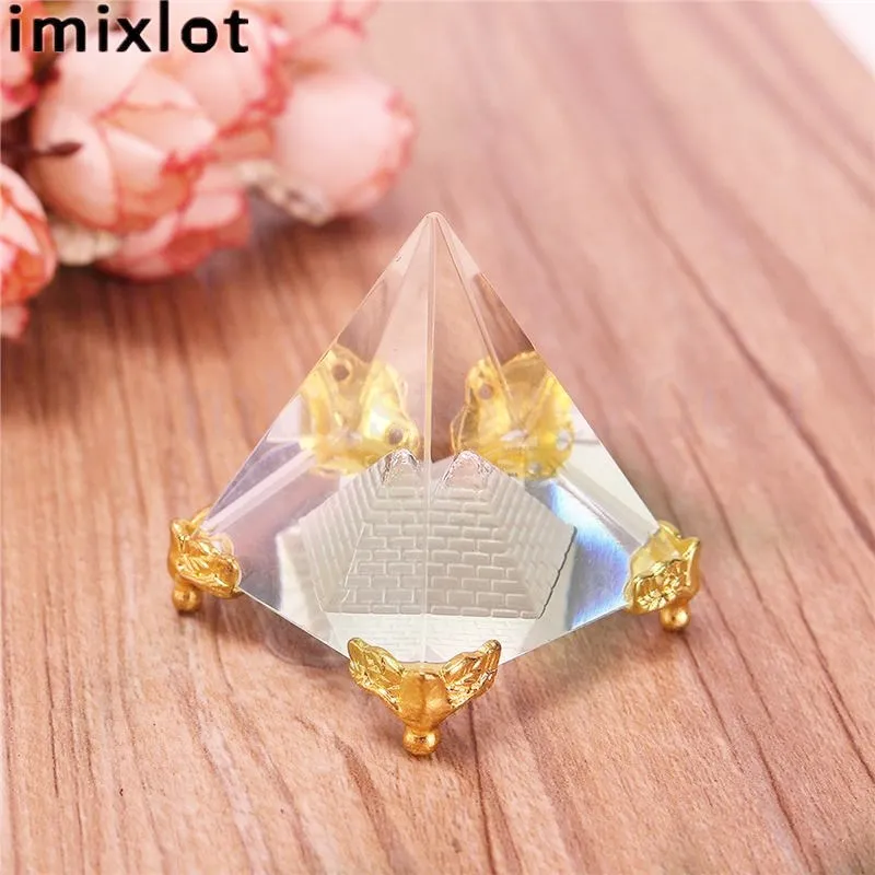 Imixlot 1 шт. белый кристалл 40 мм миниатюрный прозрачный пирамидный столб резные