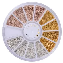 1 шт Новые модные бусины для ногтей 0,8-1,3 мм 3D дизайн ногтей деко золото/серебро/розовое золото металлические материалы бусины колесо