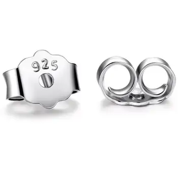 

20pairs/lot New Back Earplug Pure 925 Sterling Silver Friction Butterfly Back Stoppers Jewelry DIY Earring Findings