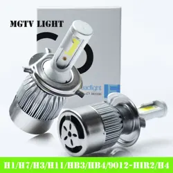 MGTV LIHGT Автомобильные фары лампы светодиодный H4 H7 9003 HB2 H11 светодиодный H1 H3 H8 H9 880 9005 9006 H13 9004 9007 авто фары 12 V светодиодный свет