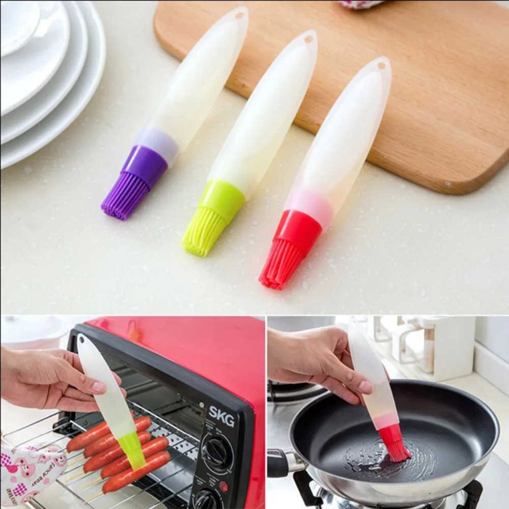 New 4pcs Silicone Baking Brush Liquid Oil Pen Cake Butter Bread Pastry