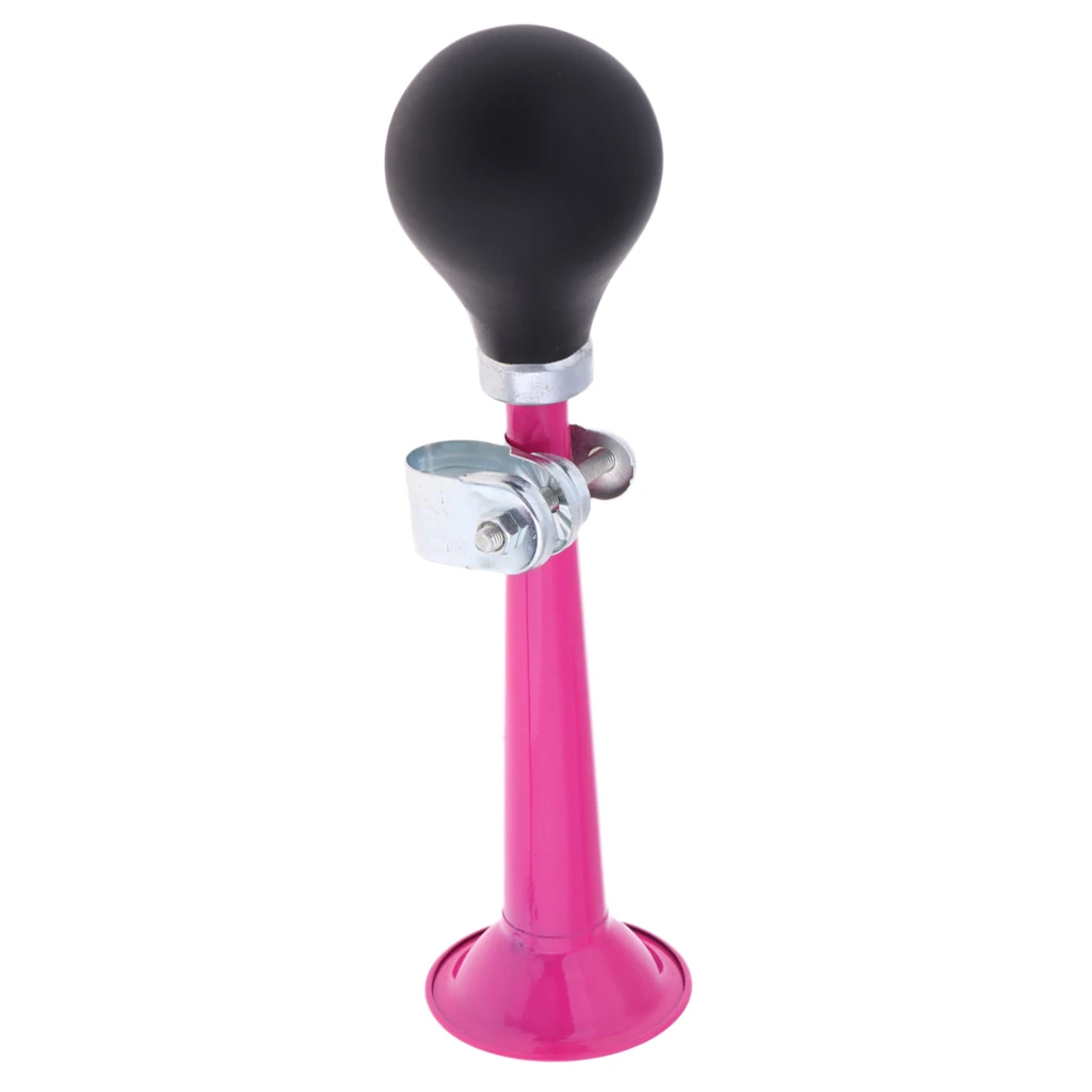 Kids Rubber Bulb Bike Air Horn Bugle with Front Basket Shopping Holder for Girls Bicycle Scooter Pink Purple