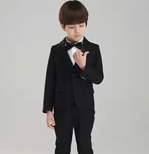 Kids White Tuxedo Custom Made Smoking Casamento Evening Tuxedo Suit Boy clothing (Coat+Pants+Tie) 4 Pieces B45F80