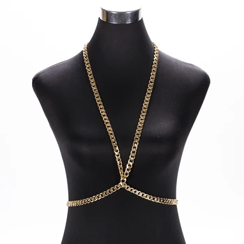 

New Arrival Simple Fashion Chunky Punk Bocy Chian Women Sexy Body Jewelry Necklace BY0149