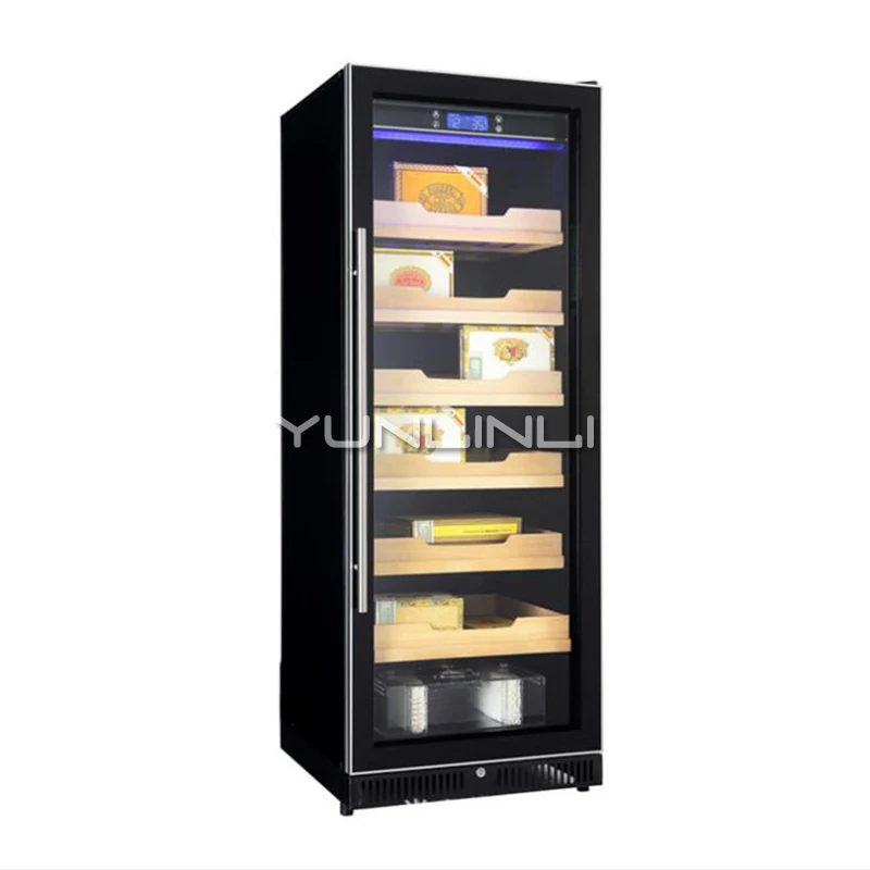 Constant Temperature And Humidity Single Door Cigar Cabinet Single Temperature Intelligent Display Cigar Cabinet 6 Level  20 fuke fk 28 c2 intelligent constant temperature humidity and frost free gather wood shelf cigar cabinet