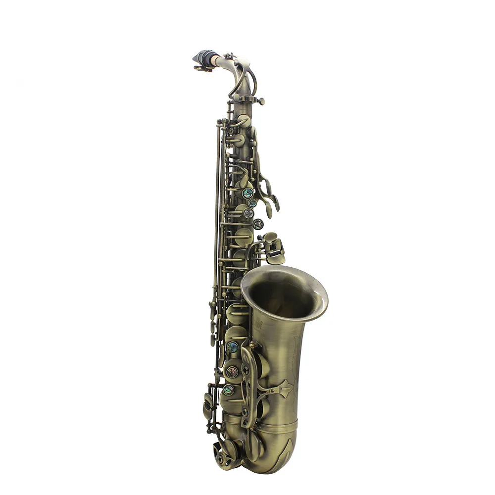 

High Grade Antique Finish Bend Eb E-flat Alto Saxophone Sax Abalone Shell Key Carve Pattern