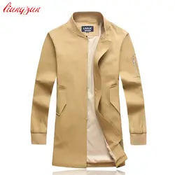 Для мужчин длинный плащ пальто новое поступление Осень Slim Fit пальто куртки бренд Бизнес Стиль плюс Размеры M-5XL хлопковая ветровка sl-e389