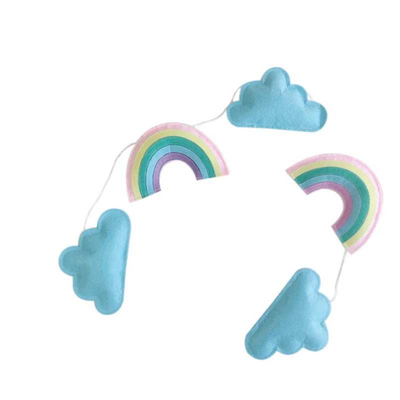 Фетровые облака радужные настенные подвесные гирлянды для детской комнаты украшения орнамент Pull цветок кулон детский Декор, фото, реквизит
