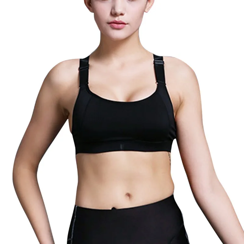 Loozykit, летний женский спортивный бюстгальтер, без косточек, ударопрочный, тонкое нижнее белье, дышащий бюстгальтер в форме, женские топы для фитнеса - Цвет: black