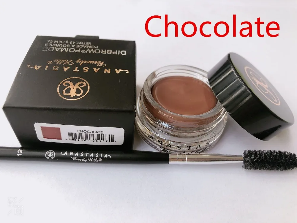 

2019 Anastasia Beverly Hills Makeup Eyebrow Cream Chocolate Color with free Eyeliner Brush Powder Contour Blusher Anastasia