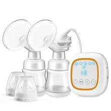 Двойной Электрический молокоотсос автоматический и массаж и открытый молоко и сосать молоко Безопасный 2 бутылки 14 уровней всасывания Чувствительная Сенсорная панель