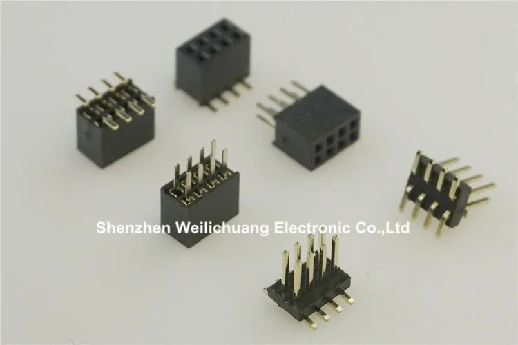 10 шт. 0,05" 2x4 P 8 Pin 1,27 мм мужской/женский SMT/женский DIP PCB заголовок Двухрядные Прямые PCB SMT булавки заголовки