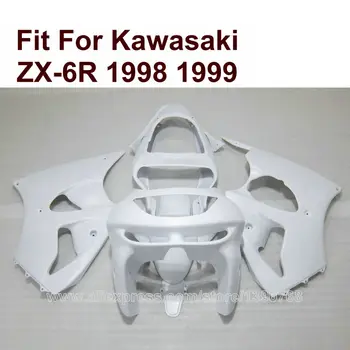 

Injection molded fairing for Kawasaki ZX6R 98 99 white fairings Ninja 636 ZX 6R 1998 1999 7 gifts PO15