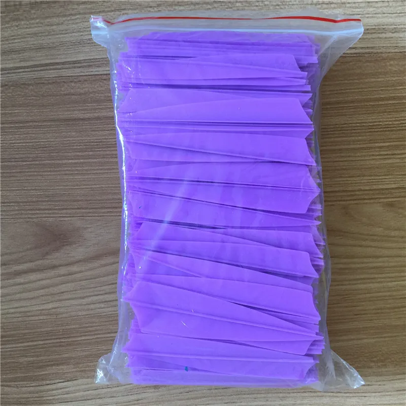 

200PCS 4 Inch Purple Shield Cut TPU Plastic Vane Feather Fletch Arrows Archery For Yourself Hunting And Shooting Outdoors