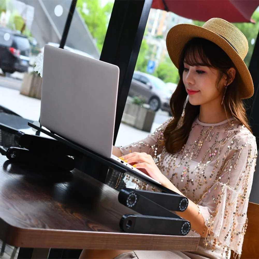 New Portable Flexible PC Desk Foldable Adjustable Laptop Notebook Desk Computer Table Stand Tray For Sofa Bed Table Meadow