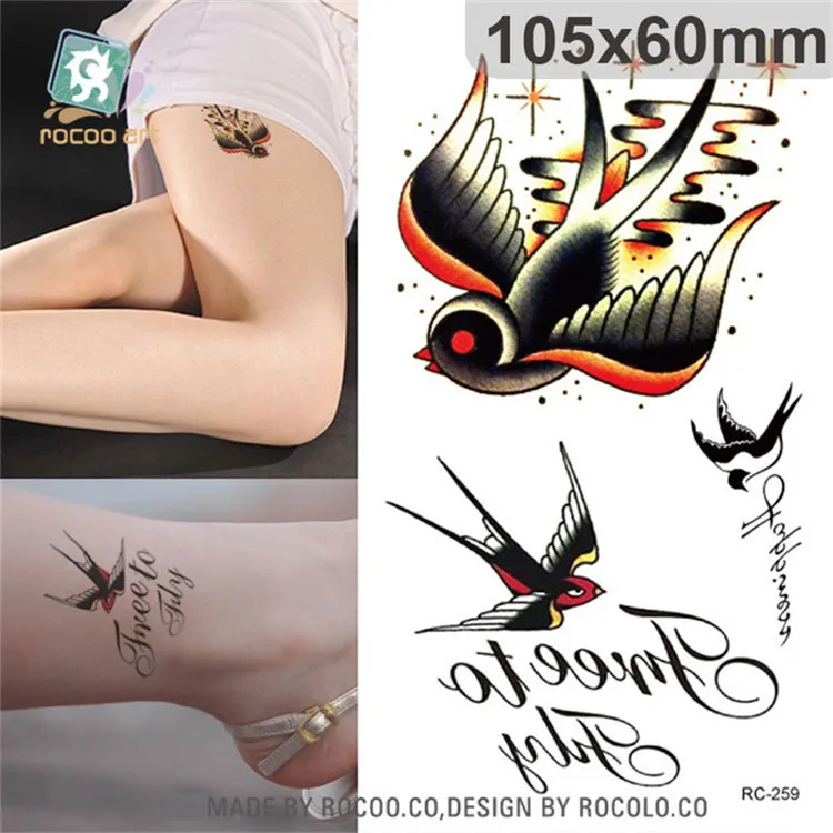 Harajuku, водонепроницаемые Временные татуировки для женщин, леди, Одуванчик, Воздушная птица, дизайн, флеш-тату, стикер, RC2252 - Цвет: RC2259
