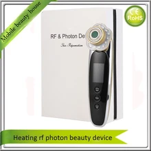 Нагревающий RF стимулирующий кожу коллаген роста фотонное омоложение лица лифта кожи Tighteing Вибрация красота массажер перезаряжаемый