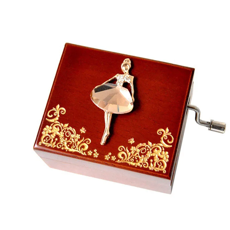 

Ballet Girl Swan Lovers Bench Wood Music Box Antique Wedding Decor Children Girls Gift Musical Christmas Hand-Operated HEBFG18