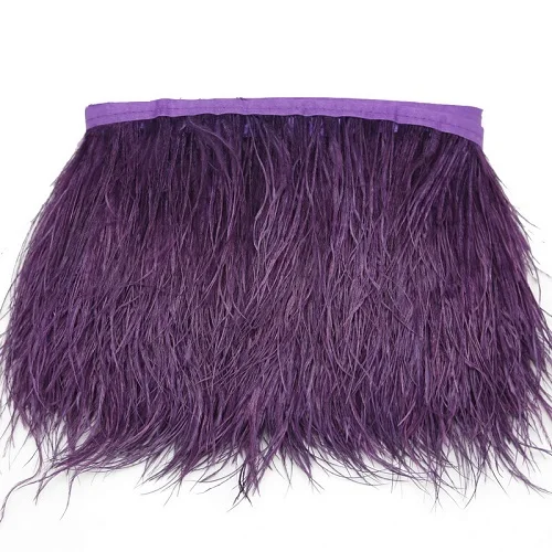 Высокое качество, 1 метр/сумка, разные цвета, на выбор, красивые страусиные перья, для рукоделия из страусовых перьев, украшения для свадебной вечеринки 8-10 см - Цвет: Purple