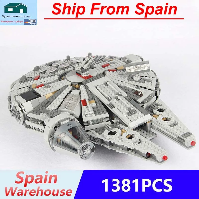 

Ship from spain star wars blocks Compatible Legoing bulding blocks 05007 Force Awakens Millennium Falcon 75105 Figures blocks