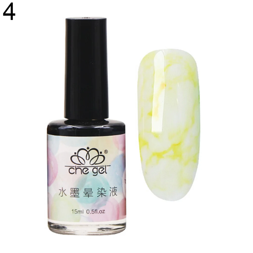 New 15ml Watercolor Ink Nail Polish Blooming Gel Smoke Effect Marble Smudge Liquid