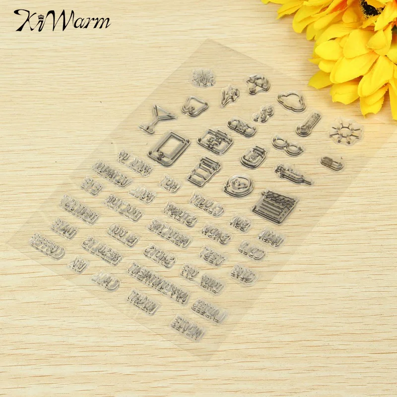 

KiWarm DIY Manual Words Transparent Seal Stamp Handmade Tools for Scrapbook Hand Account Photo Album Diary Card Graffiti Decor