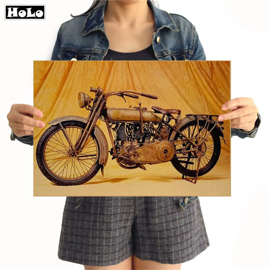 

Vintage Motorcycle Poster Retro Wall Art Crafts Sticker Kraft Paper Painting Living Room Bar Cafe Design 42x30cm GGB075