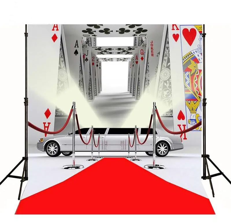 

Casino Poker Red Carpet Cars royale photo studio background High quality Computer printed party backdrop
