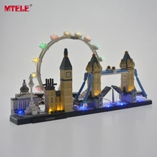 Mtele led kit de luz para arquitetura skyline londres compatível com 21034 (para não incluir o modelo)