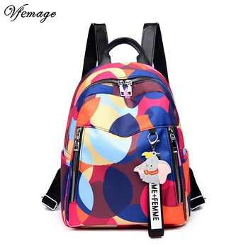 

Vfemage 2019 Women Backpack Large Capacity Nylon Ladies Backpack Teenager Girls School Bags Designer Sac a Dos Mochila