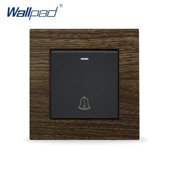 

Doorbell Wall Switch Wallpad Aluminium Metal Frame Wood Design Push Button Switches Interrupteur Momentary Reset Switch