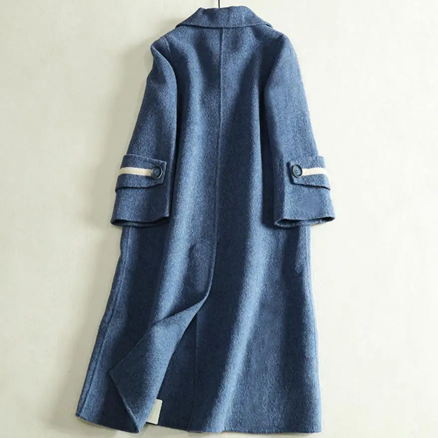 2018 winter fashion Women Woolen Coat Double-Sided Cashmere double breasted Medium Length Wool coat