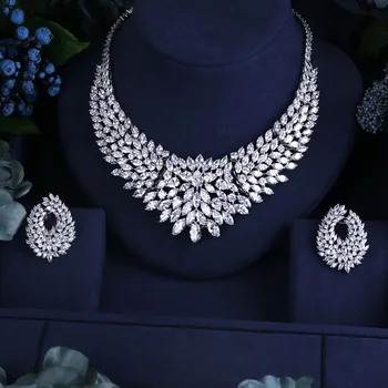 

jankelly Nigeria 2pcs Bridal Zirconia Jewelry Sets For Women Party, Luxury Dubai Nigeria CZ Crystal Wedding Jewelry Sets