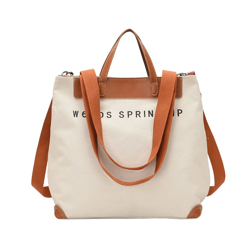 

2019 NEW Fashion Canvas Tote Bag Solid Color High Quality Casual Shoulder Bags Makeup Package Leisuer Versatile Handbags Stock