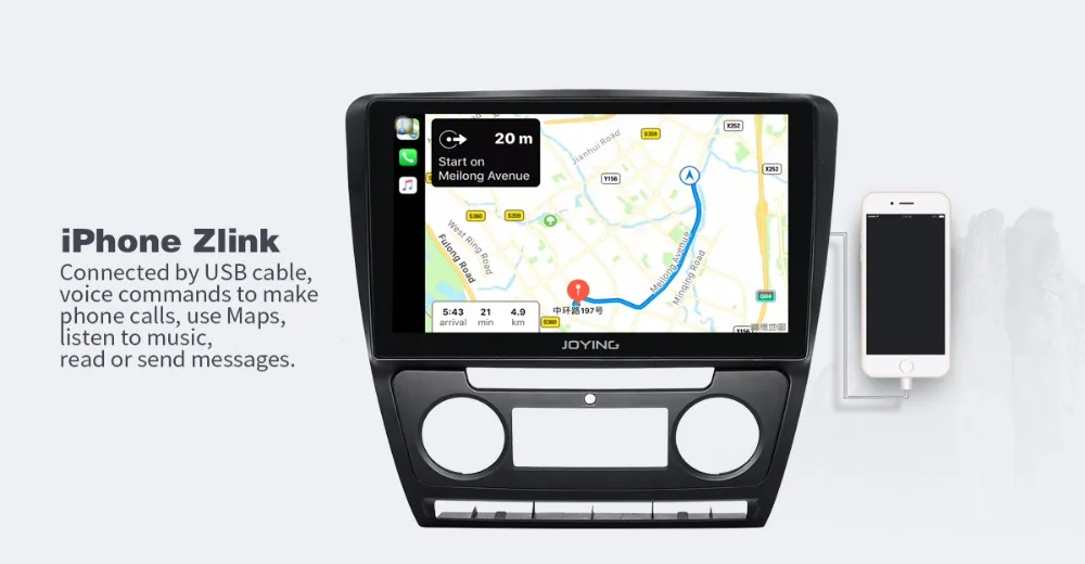 Perfect JOYING 10.1" 4GB 2 din car radio Android 8.0 built in GPS Maps for Skoda Octavia 2014 support RCA Video output parking sensor 16
